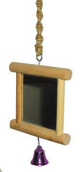 Игрушка для птиц Dezzie зеркало с колокольчиком, 27 х 10 см