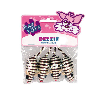 Игрушка для кошек Dezzie Зебра, мыши, 5 см, пластик