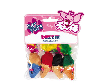 Игрушка для кошек Dezzie Клоун мыши, 5 см, пластик