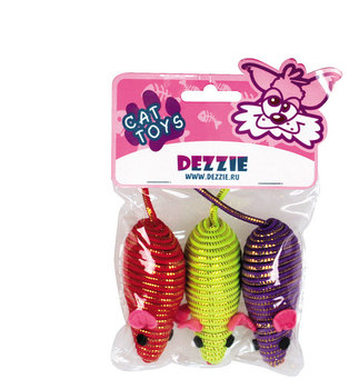 Игрушка для кошек Dezzie Триколор мыши, 7,5 см, пластик