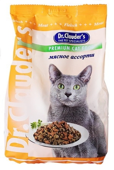 Сухой корм для взрослых кошек Dr. Clauders мясное ассорти 400 гр, 15 кг