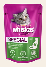 Консервированный корм для взрослых кошек, постоянно живущих в помещении Whiskas Indoor 100 г 24 шт