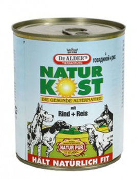 Консервы для взрослых собак Natur Kost с говядиной и рисом 800 г 6 шт