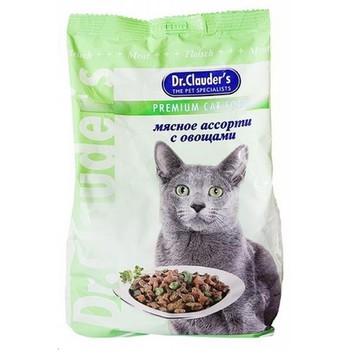Сухой корм для взрослых кошек Dr. Clauders мясное ассорти с овощами 400 гр, 15 кг
