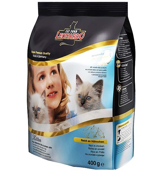 Сухой корм для котят Leonardo Cat Food Kitten 400 гр, 2 кг, 7,5 кг ...