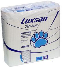 Пеленки для собак Luxsan Basic, впитывающие, целлюлозные, 60х60 см, 30 шт