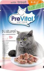 Консервированный корм Prevital Naturel для взрослых кошек, с форелью в желе, 85 г