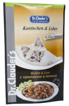 Консервированный корм для взрослых кошек Dr. Cluaders с кроликом и печенью 100 г 20 шт