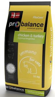 Сухой корм для взрослых кошек Probalance Immuno с курицей и индейкой 400 гр, 1,8 кг, 10 кг