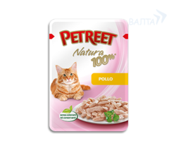Консервированный корм для взрослых кошек Petreet курица