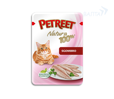 Консервированный корм для взрослых кошек Petreet макрель 70 гр.