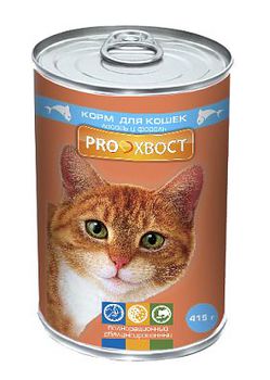 Консервированный корм для взрослых кошек ProХвост с лососем и форелью 415 г