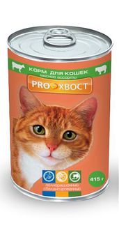 Консервированный корм для взрослых кошек ProХвост мясное ассорти 415 г
