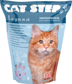 Наполнитель для кошачьего туалета Cat Step Лагуна силикагель, 3,8 л