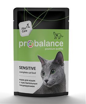 Консервированный корм для взрослых кошек c чувствительным пищеварением Probalance Sensitive 85 г