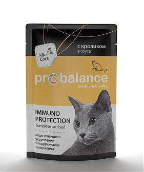 Консервированный корм для взрослых кошек Probalance Immuno Protection с кроликом в соусе 85 г
