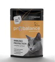 Консервированный корм для взрослых кошек Probalance Immuno Protection с говядиной в соусе 85 г