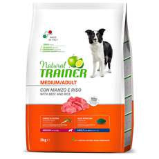 Сухой корм для взрослых собак средних пород Trainer Natural Dog Medium Adult - Beef and Rice с говядиной