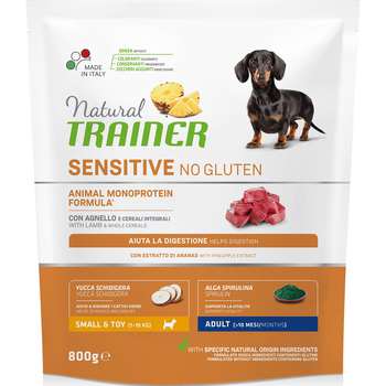 Сухой корм для взрослых собак мелких пород Natural Trainer Sensitive No Gluten Adult Dog Mini – Lamb с ягненком и рисом 800 гр, 2 кг, 7 кг