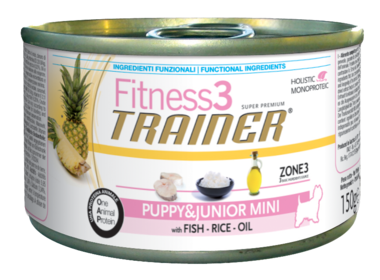 Консервы для щенков мелких пород Trainer Fitness 3 Puppy and Junior Mini Fish and Rice на основе рыбы и риса 150 г