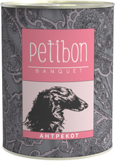 Консервы для взрослых собак и щенков Petibon Banquet с антрикотом 340 г