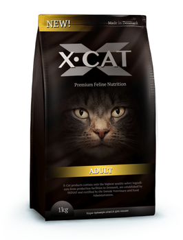 Полнорационный сбалансированный корм для взрослых кошек X-Cat  Adult 1 кг, 8 кг, 18 кг