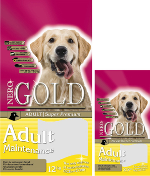 Сухой корм для взрослых собак Nero Gold Super Premium Adult Maintenance 21/10 контроль веса 12 кг