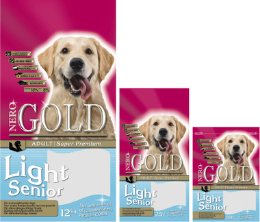 Сухой корм для пожилых собак Nero Gold Super Premium Senior/Light с индейкой и рисом  2,5 кг, 12 кг