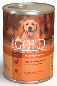 Консервы для взрослых собак Nero Gold Chicken Drumsticks кусочки в желе с куриными бедрышками  для собак 410 г