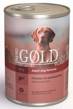 Консервы для взрослых собак Nero Gold Home Made Liver кусочки в желе с печенью по-домашнему 410 г