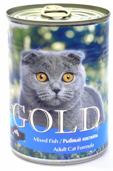 Консервированный корм для взрослых кошек Nero Gold Mixed Fish рыбный коктейль 410 г, 810 гр