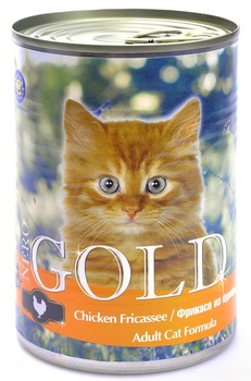 Консервированный корм для взрослых кошек Nero Gold Chicken Fricassee фрикасе из курицы 410 г, 810 гр