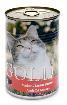 Консервированный корм для взрослых кошек Nero Gold Venison свежая оленина 410 г, 810 гр
