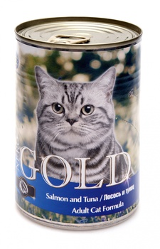 Консервированный корм для взрослых кошек Nero Gold Salmon and Tuna лосось и тунец 410 г, 810 гр
