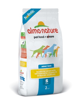 Сухой корм для взрослых собак мелких пород Almo Nature Small and Chicken Holistic с курицей 400 гр, 2 кг