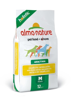 Сухой корм для взрослых собак  Almo Nature Medium and Chicken Holistic с курицей 2 кг, 12 кг