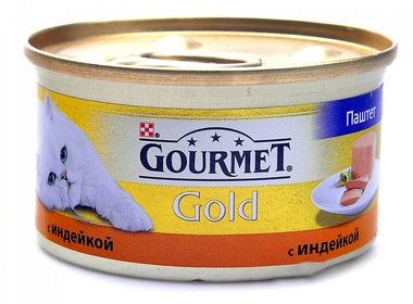 Консервированный корм для взрослых кошек Gourmet Gold паштет с индейкой 85 гр