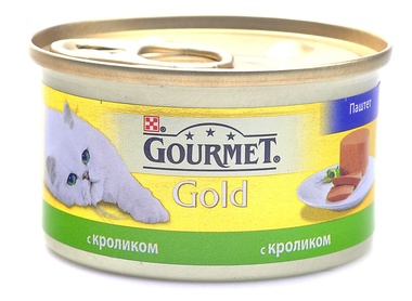 Консервированный корм для взрослых кошек Gourmet Gold паштет с кроликом 85 г 85 гр