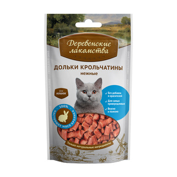 Лакомство для кошек Деревенские Лакомства дольки крольчатины, 50 г