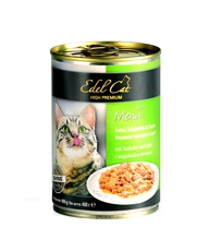 Консервированный корм для взрослых кошек Edel Cat нежные кусочки в соусе, с индейкой и печенью, 400 г
