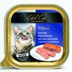 Консервированный корм для взрослых кошек Edel Cat нежный паштет, с лососем и форелью, 100 г