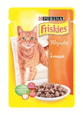 Консервированный корм для взрослых кошек Friskies кусочки в подливе для кошек с курицей 100 г