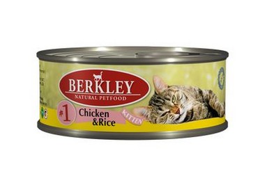 Консервированный корм для котят Berkley цыпленок с рисом 100 г 100 г