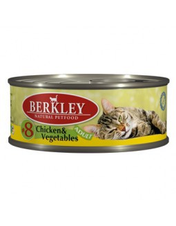 Консервированный корм для взрослых кошек Berkley цыпленок с овощами 100 г 100 г