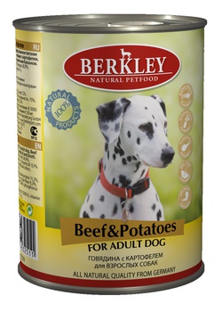 Консервы для взрослых собак Berkley с говядиной и картофелем 400 г