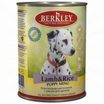 Консервы для щенков Berkley c ягненком и рисом 400 г
