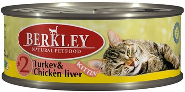 Консервированный корм для котят Berkley Kitten Turkey and Chicken Liver с индейкой и куриной печенью 100 г 100 г