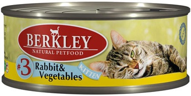 Консервированный корм для котят Berkley Kitten Rabbit and Vegetables  с кроликом и овощами 100 г 100 г