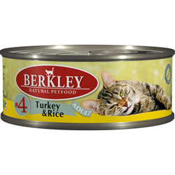 Консервированный корм для взрослых кошек Berkley Adult Turkey and Riceс индейкой и рисом 100 г 100 г