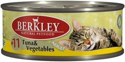 Консервированный корм для взрослых кошек Berkley Консервы для кошек с тунцом и овощами, Adult Tuna and Vegetables 100 г